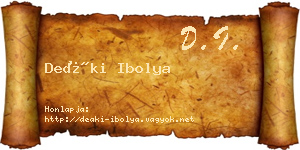 Deáki Ibolya névjegykártya