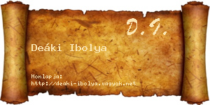 Deáki Ibolya névjegykártya