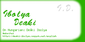 ibolya deaki business card